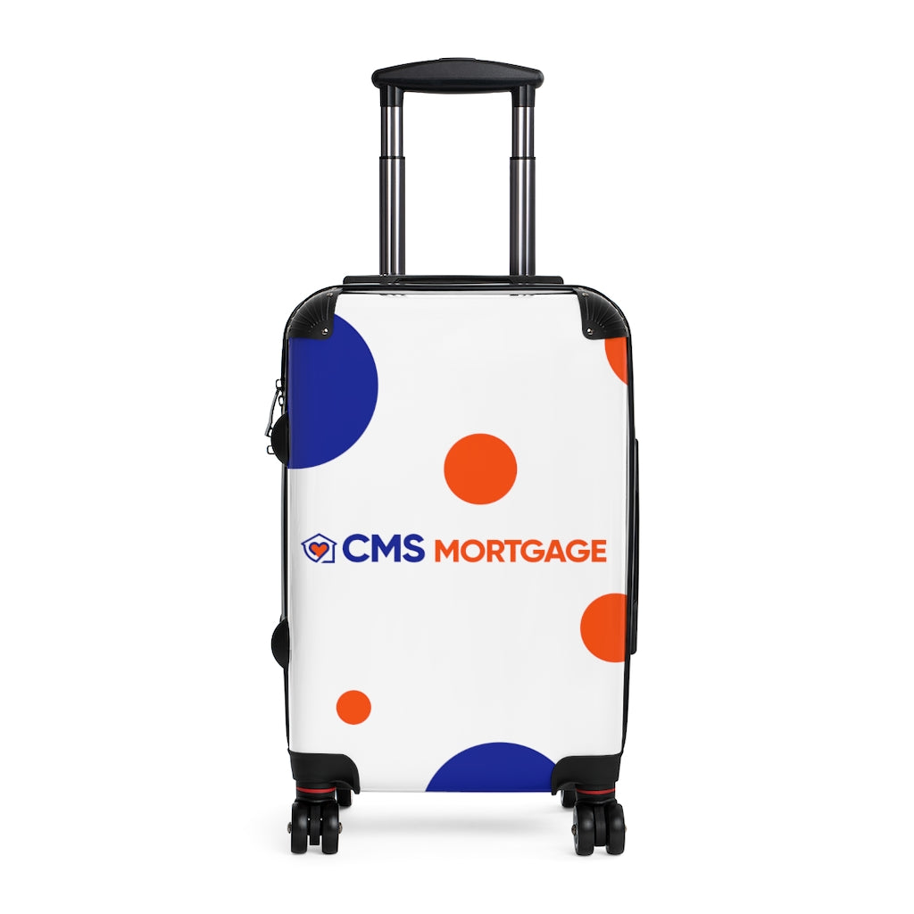 Cabin Suitcase | CMS Mortgage Logo & Circles